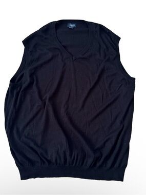 Harbor Bay HB Sweater Vest 4XLT Black V Neck 100% Cotton Golf Big & Tall
